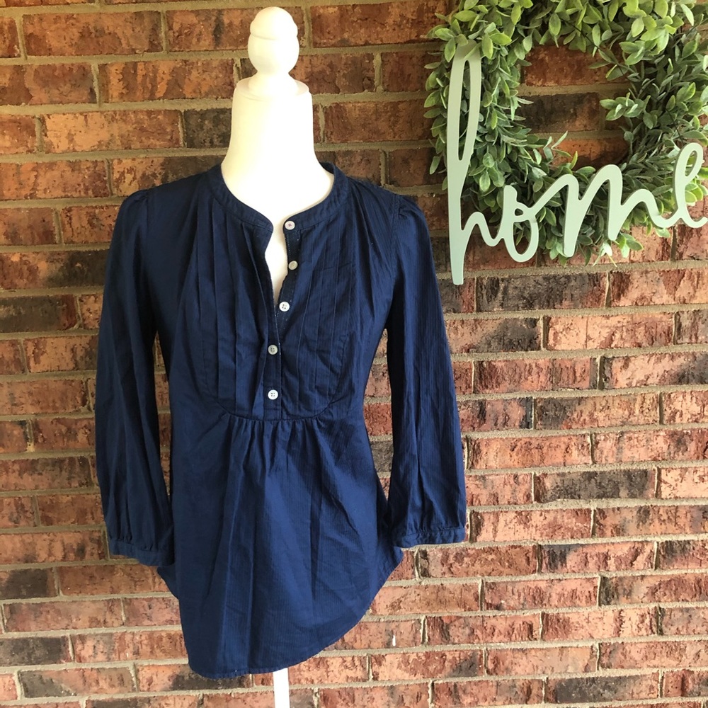 { AEO } Navy Button Down Maternity Style Top